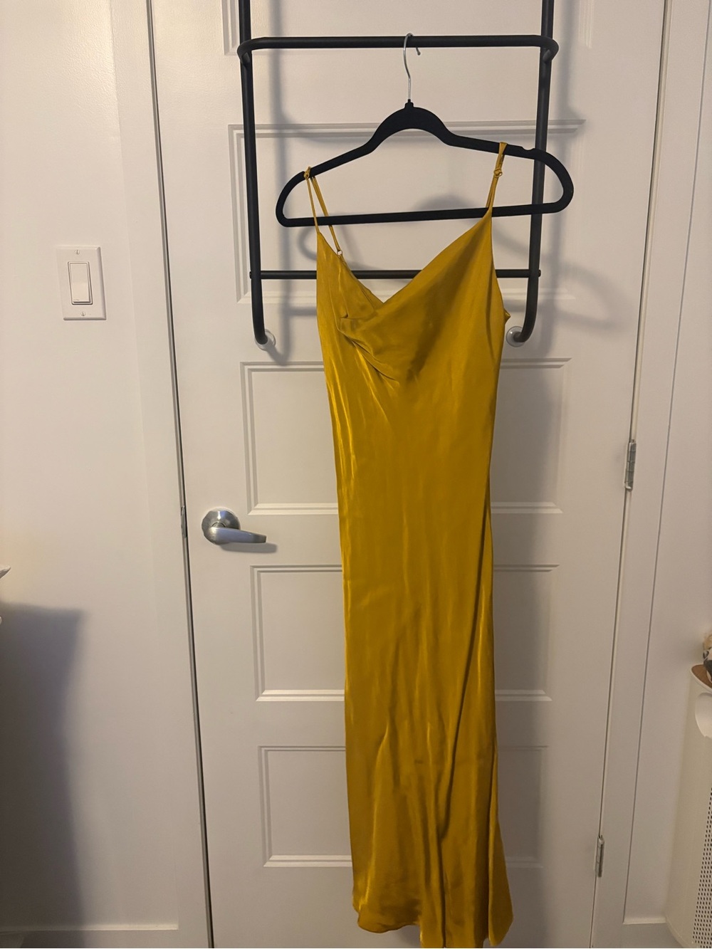 Zara Golden Yellow Slip Maxi Dress with Spaghetti Straps